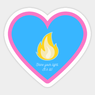 Fire Heart - Blue and Yellow Sticker